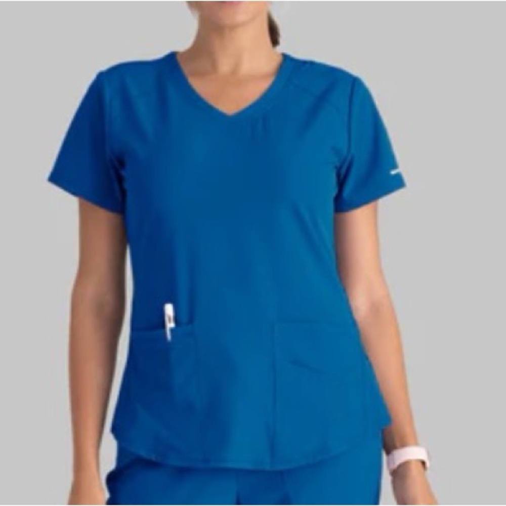 Women’s royal blue scrub top
